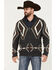 Rock & Roll Denim Men's Full Zip Southwestern Print Sweater, Navy, hi-res