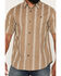 Image #3 - Seager Men's Caldera Striped Print Short Sleeve Button-Down Western Shirt, Khaki, hi-res