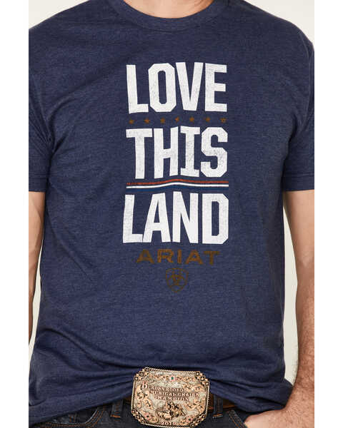 Image #3 - Ariat Men's Navy Love This Land Graphic Short Sleeve T-Shirt , Navy, hi-res
