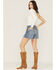 Free People Women's Makai Twist & Shout Denim Shorts, Medium Wash, hi-res