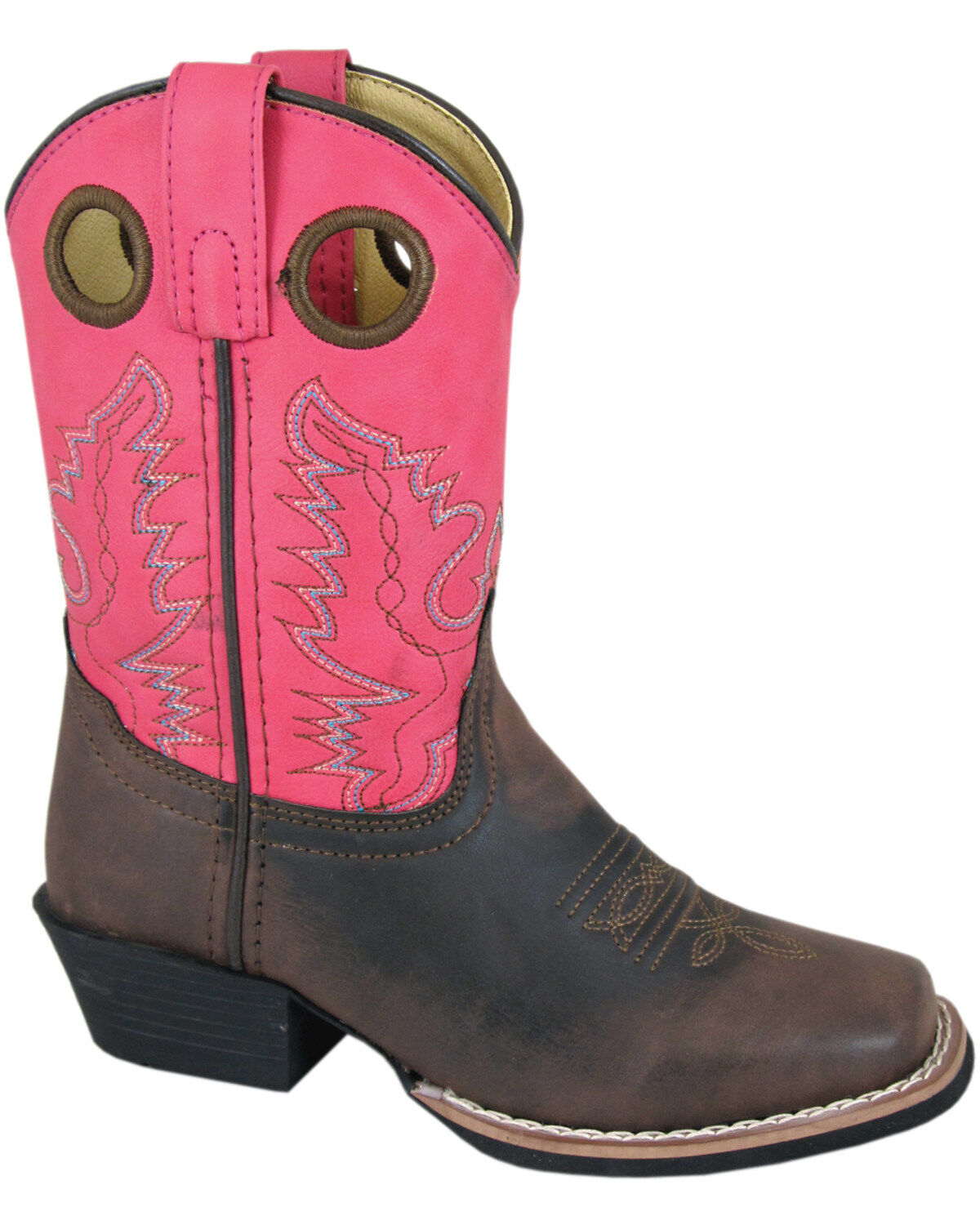 Image #1 - Smoky Mountain Little Girls' Memphis Western Boots - Square Toe, , hi-res