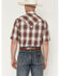 Image #4 - Stetson Men's Plaid Print Short Sleeve Snap Western Shirt, Burgundy, hi-res