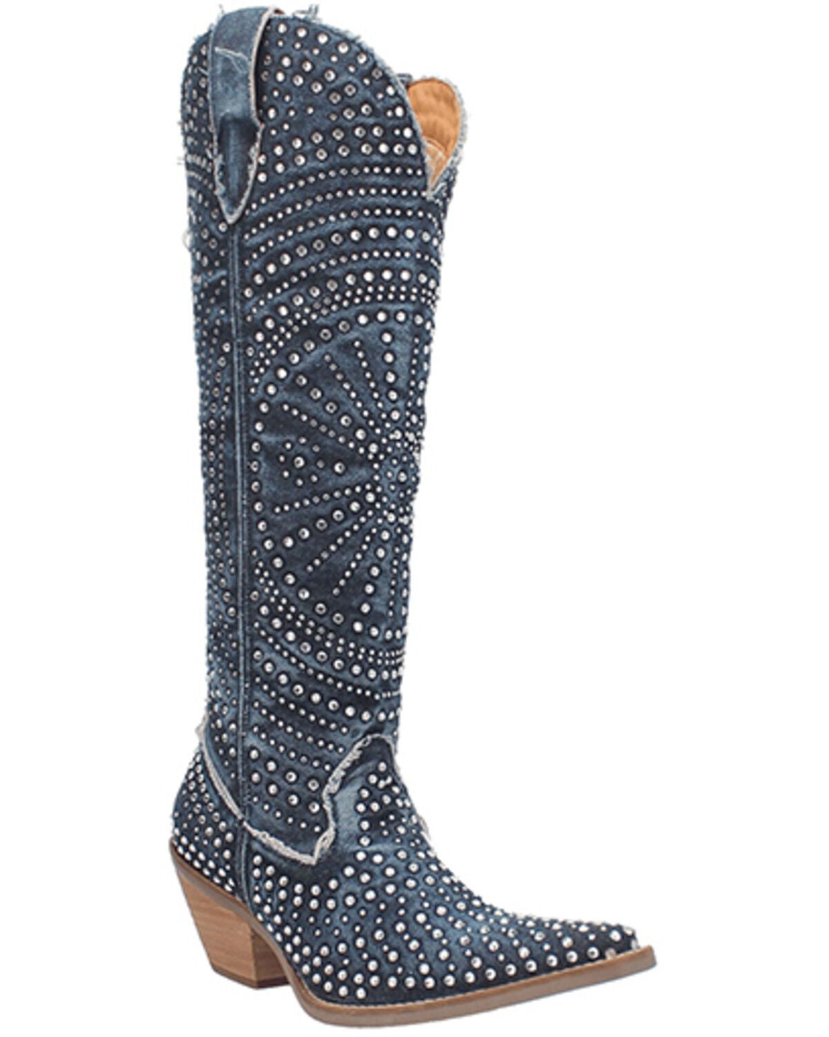 Dingo Women's Honkytonk Honey Tall Denim Boots - Snip Toe, Blue, hi-res
