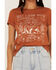 Image #3 - Shyanne Women's Follow The Sun Desert Graphic Tee, Brown, hi-res
