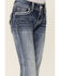 Grace in LA Girls' Border Print Bootcut Jeans, Blue, hi-res