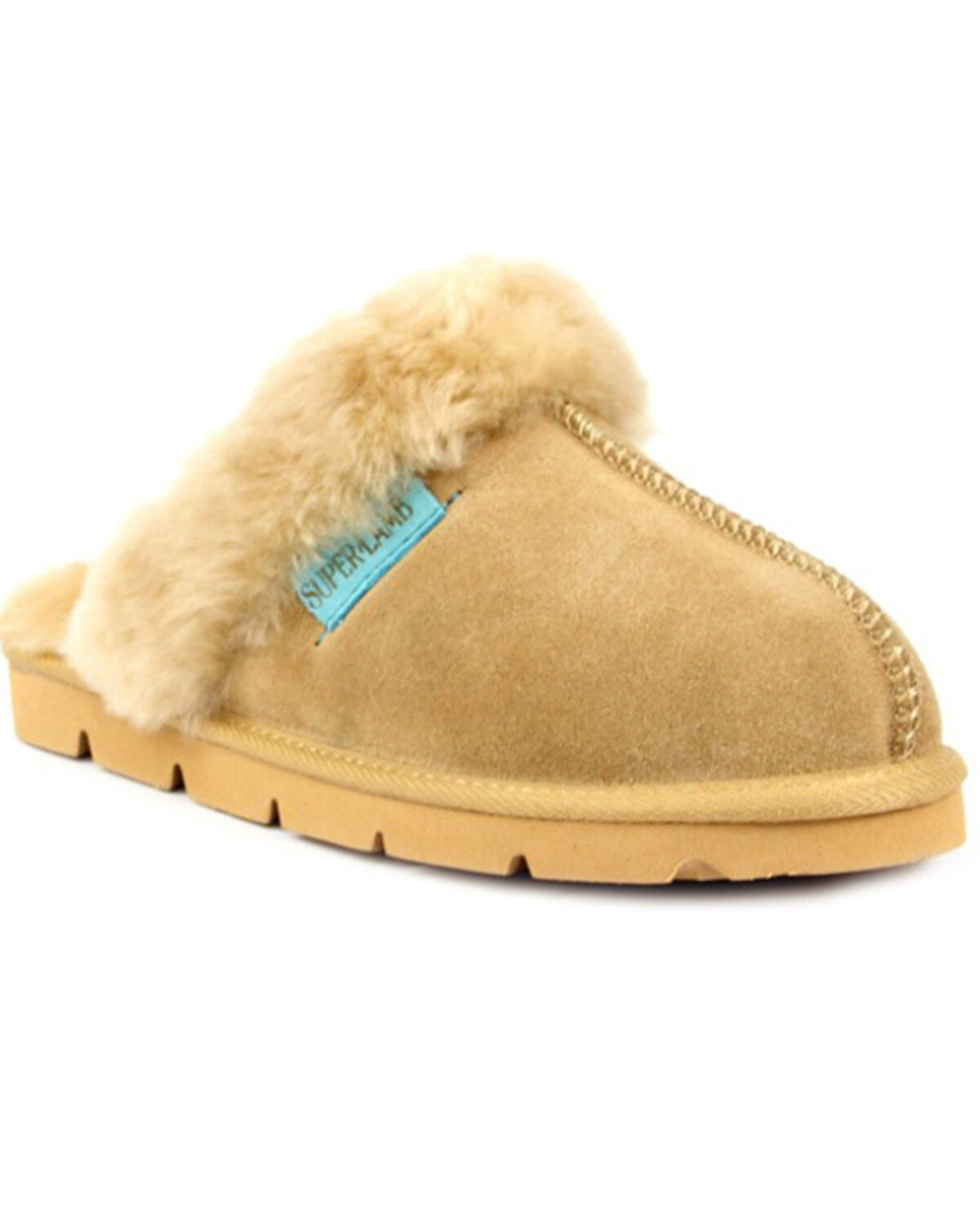 Image #1 - Superlamb Women's Onager Suede Leather Casual Slip-On Mule, Tan, hi-res