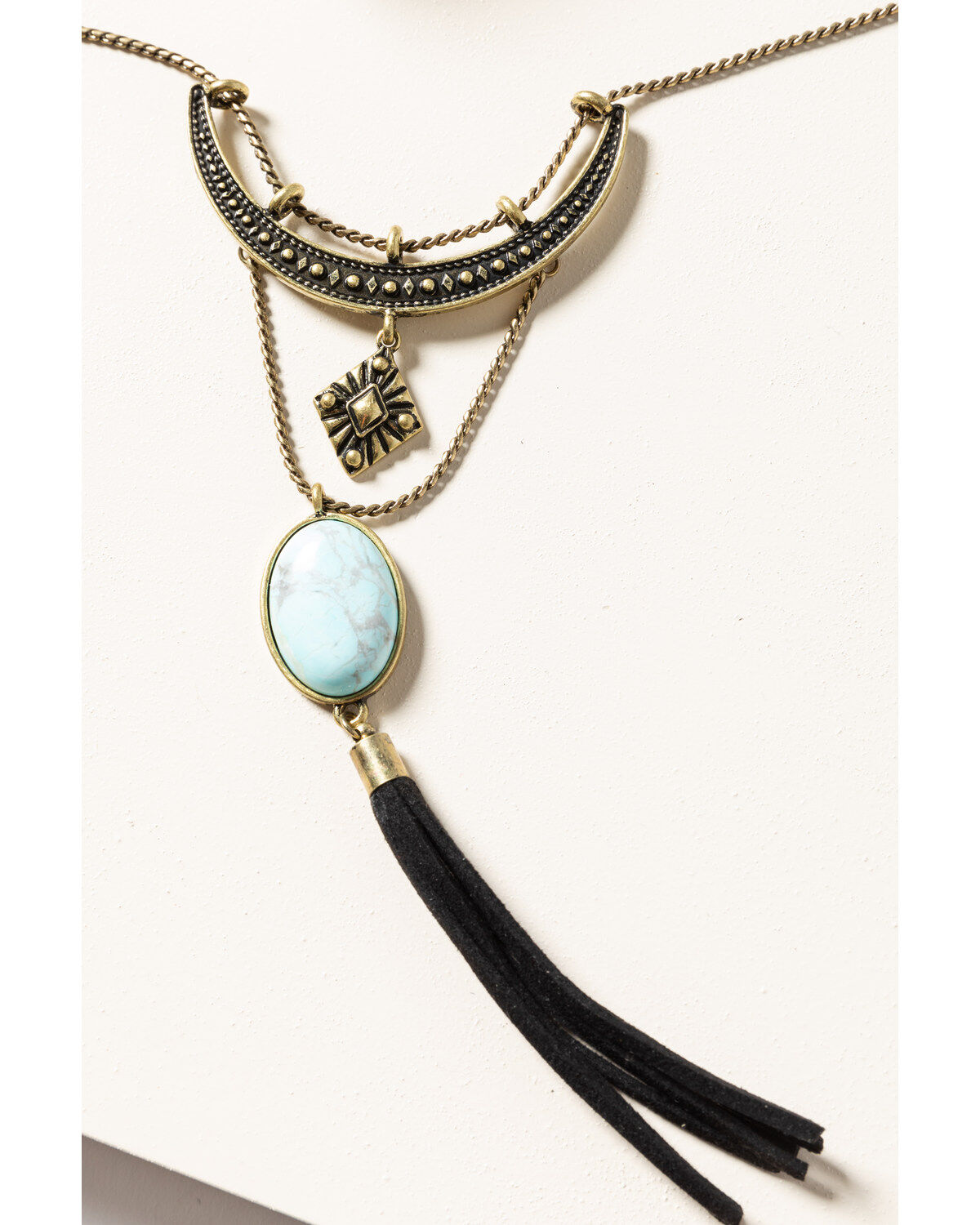 Image #2 - Shyanne Women's Gilded Gold Leather Tassel Set, Gold, hi-res