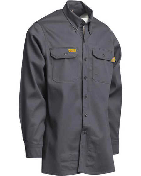 Image #2 - Lapco Men's FR 6oz. Gold Label Uniform Shirt - Tall, Grey, hi-res