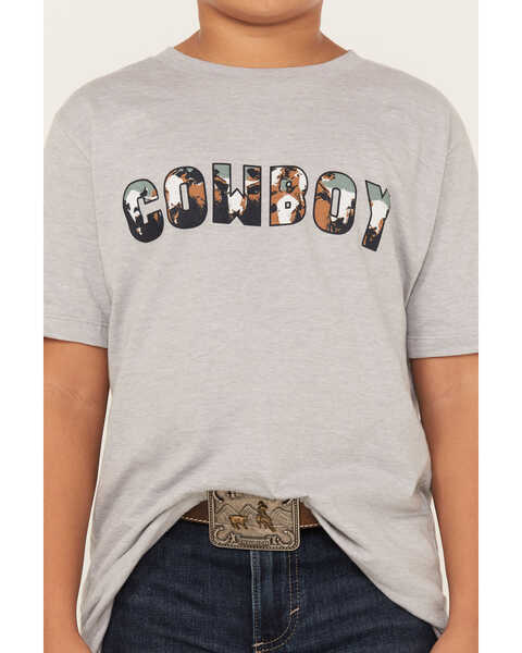 Cody James Boys' Cowboy Short Sleeve Graphic T-Shirt, Silver, hi-res
