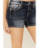 Miss Me Women's Americana Star Dark Wash Embroidered Pocket Shorts, Blue, hi-res