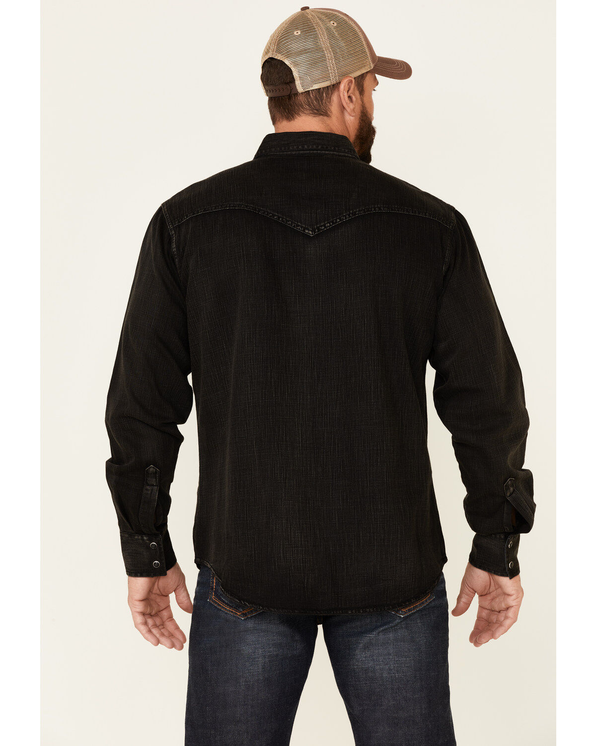 Black denim long sleeve shirt clearance
