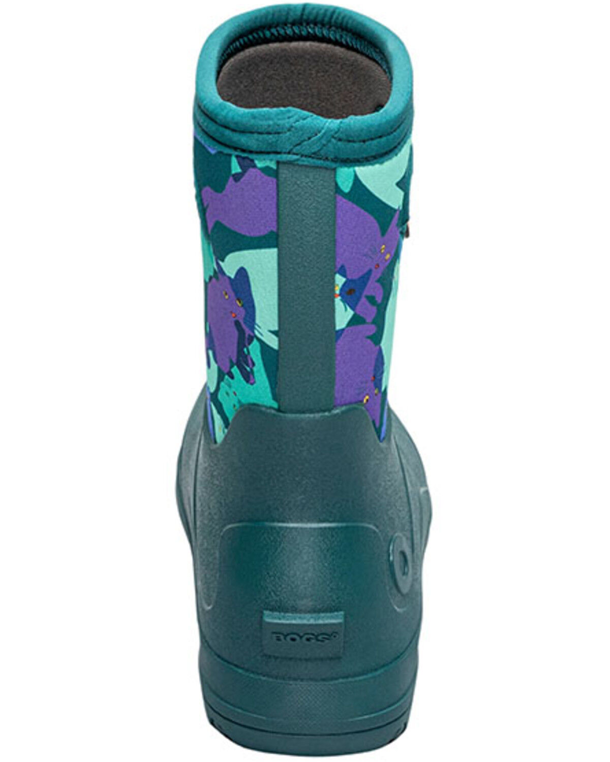 Image #5 - Bogs Girls' York Seamless Catmo Rubber Boots, Teal, hi-res