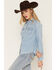 Image #5 - Idyllwind Women's Camden Rhinestone Long Sleeve Snap Western Shirt, Medium Wash, hi-res