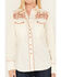 Image #3 - Rockmount Ranchwear Women's Embroidered Scenic Long Sleeve Pearl Snap Western Shirt, Ivory, hi-res