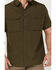 Brothers & Sons Men's Solid Dobby Performance Short Sleeve Button-Down Western Shirt , Olive, hi-res