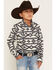 Image #2 - Cody James Boys' Tiki Room Southwestern Striped Long Sleeve Snap Stretch Western Shirt, Blue, hi-res