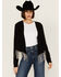 Image #1 - Vocal Women's Rhinestone Fringe Jacket, Black, hi-res