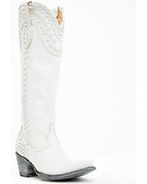 Boot Barn X Double D Women's Exclusive Bridal Pearl Western Bridal Boots - Snip Toe, White, hi-res
