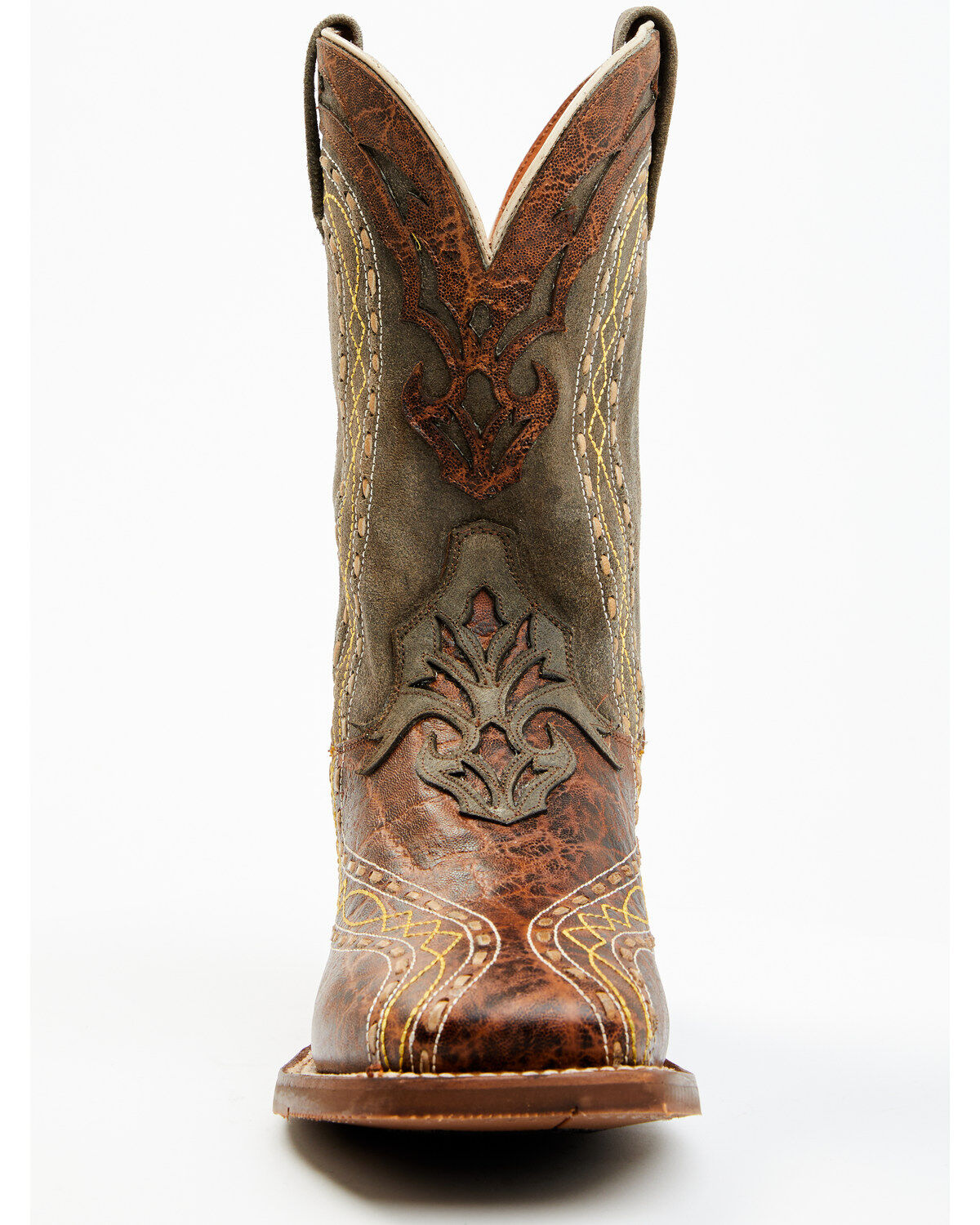 Image #4 - Dan Post Men's Inlay Embroidered Western Performance Boots - Broad Square Toe, Tan, hi-res