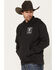 Cowboy Hardware Men's Grey To The Core Graphic Hooded Sweatshirt , Grey, hi-res