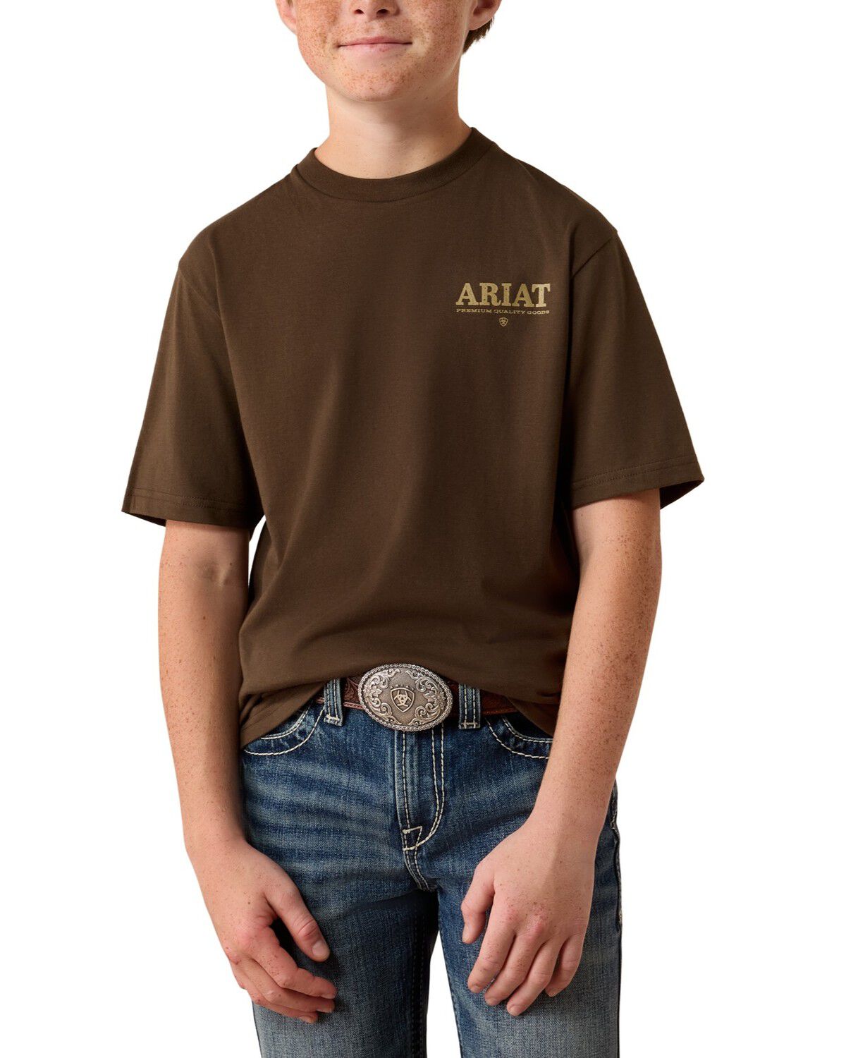 Ariat Boys' Rocky Bull Short Sleeve Graphic T-Shirt, Brown, hi-res