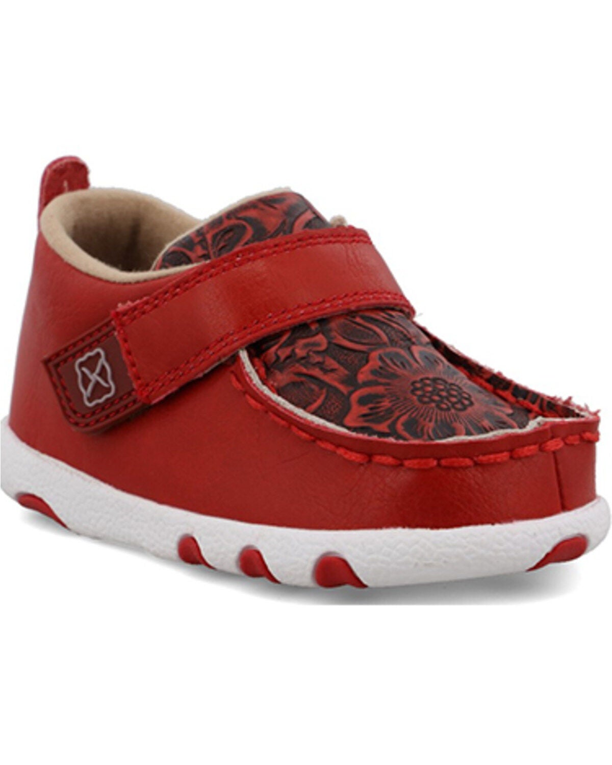 Twisted X Toddler Girls' Driving Mocs, Red, hi-res