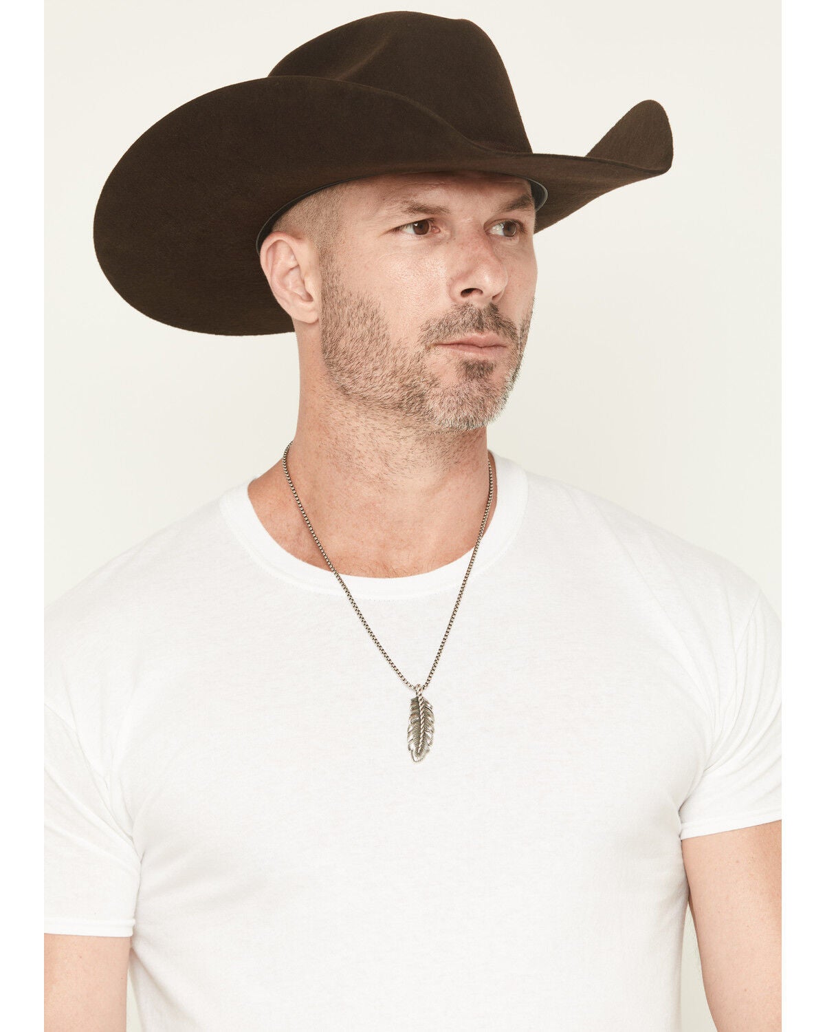Cody James Men's Feather Necklace, Silver, hi-res