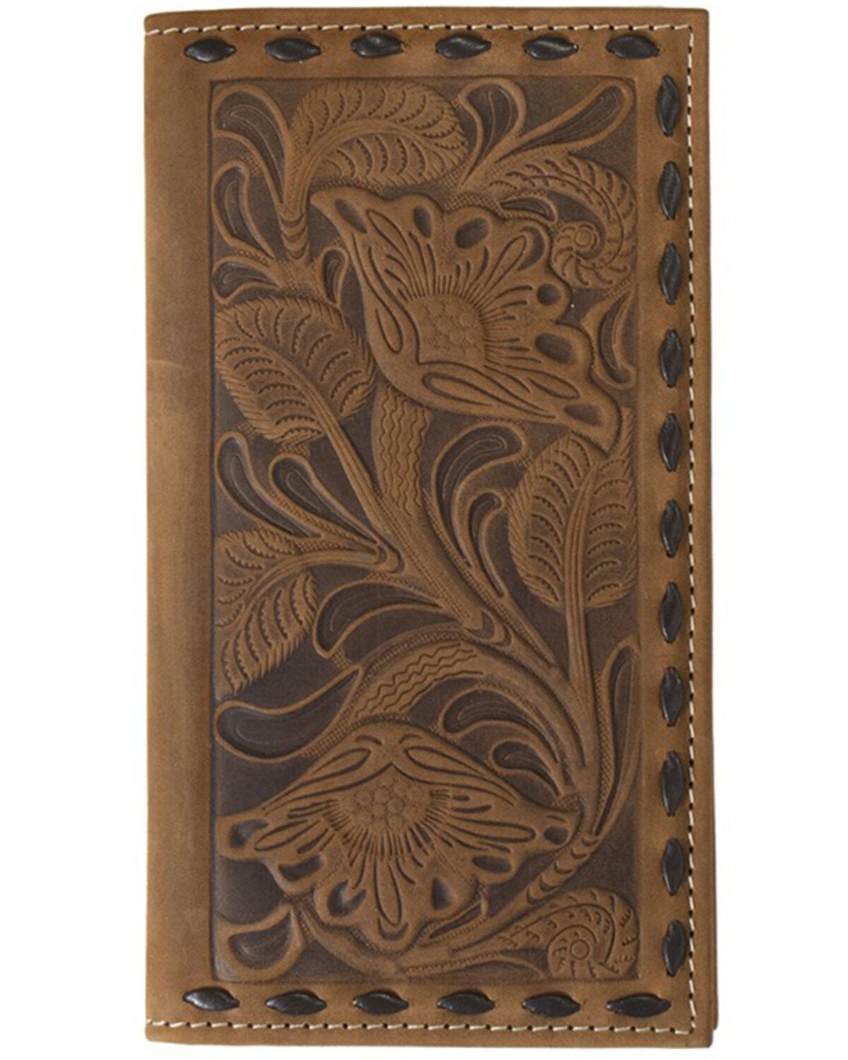 Ariat Women's Floral Embossed Rodeo Wallet, Brown, hi-res