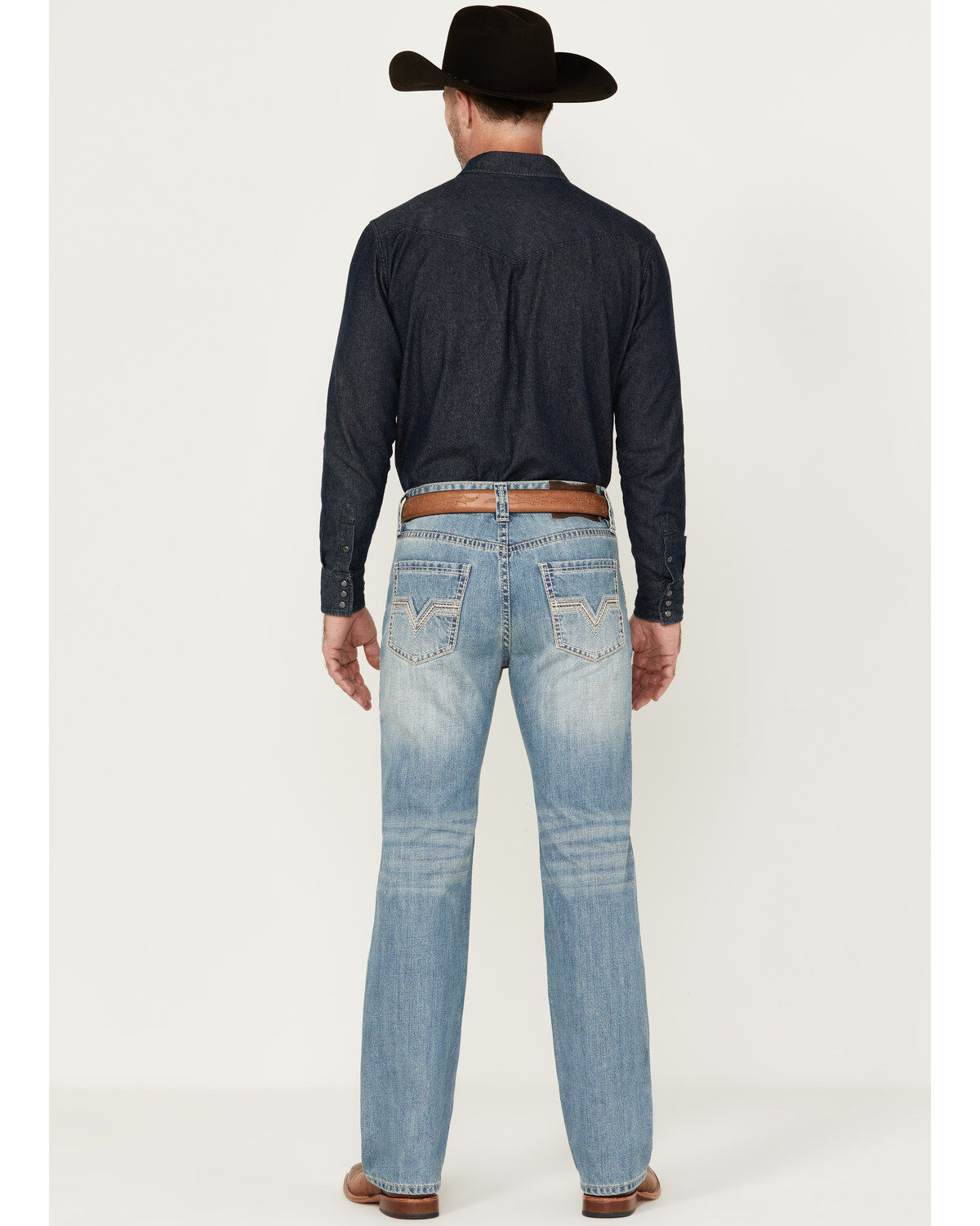Product Name:  Rock & Roll Denim Men's Double Barrel Medium Vintage Wash Relaxed Stretch Denim Jeans