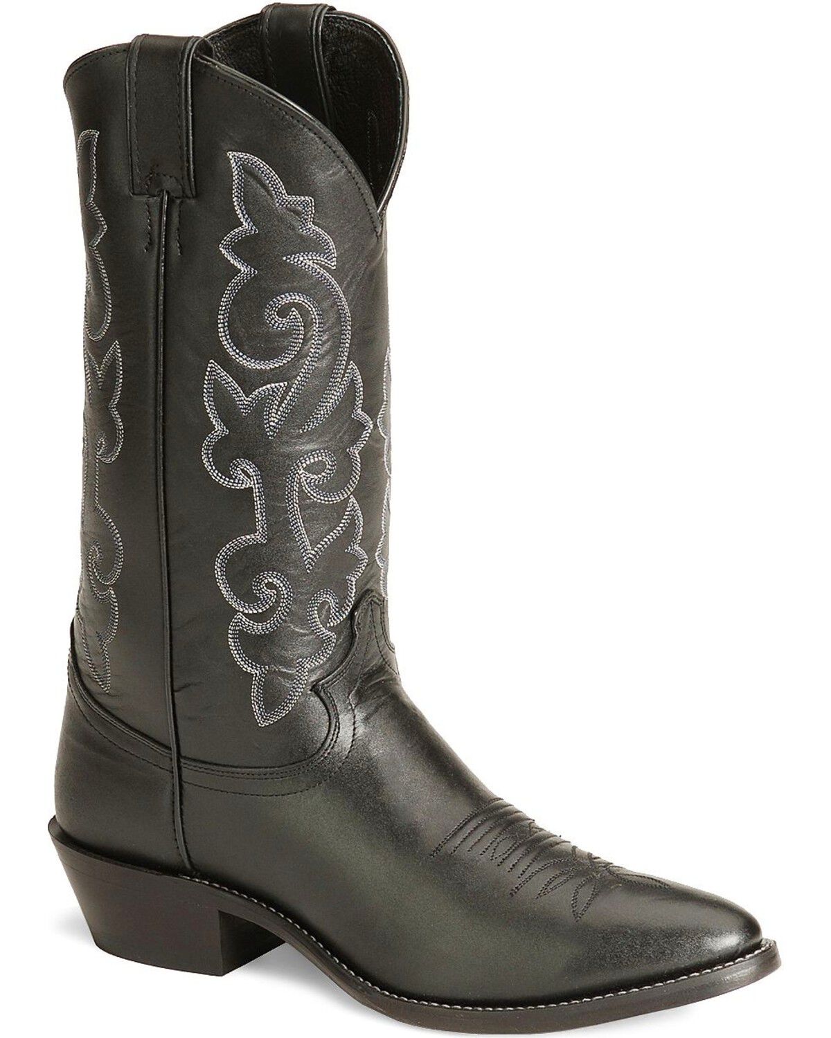 Image #1 - Justin Men's London Calfskin Western Boots - Round Toe, Black, hi-res