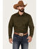 Image #1 - Cody James Men's Wooly Mammoth Solid Long Sleeve Snap Western Shirt, Olive, hi-res