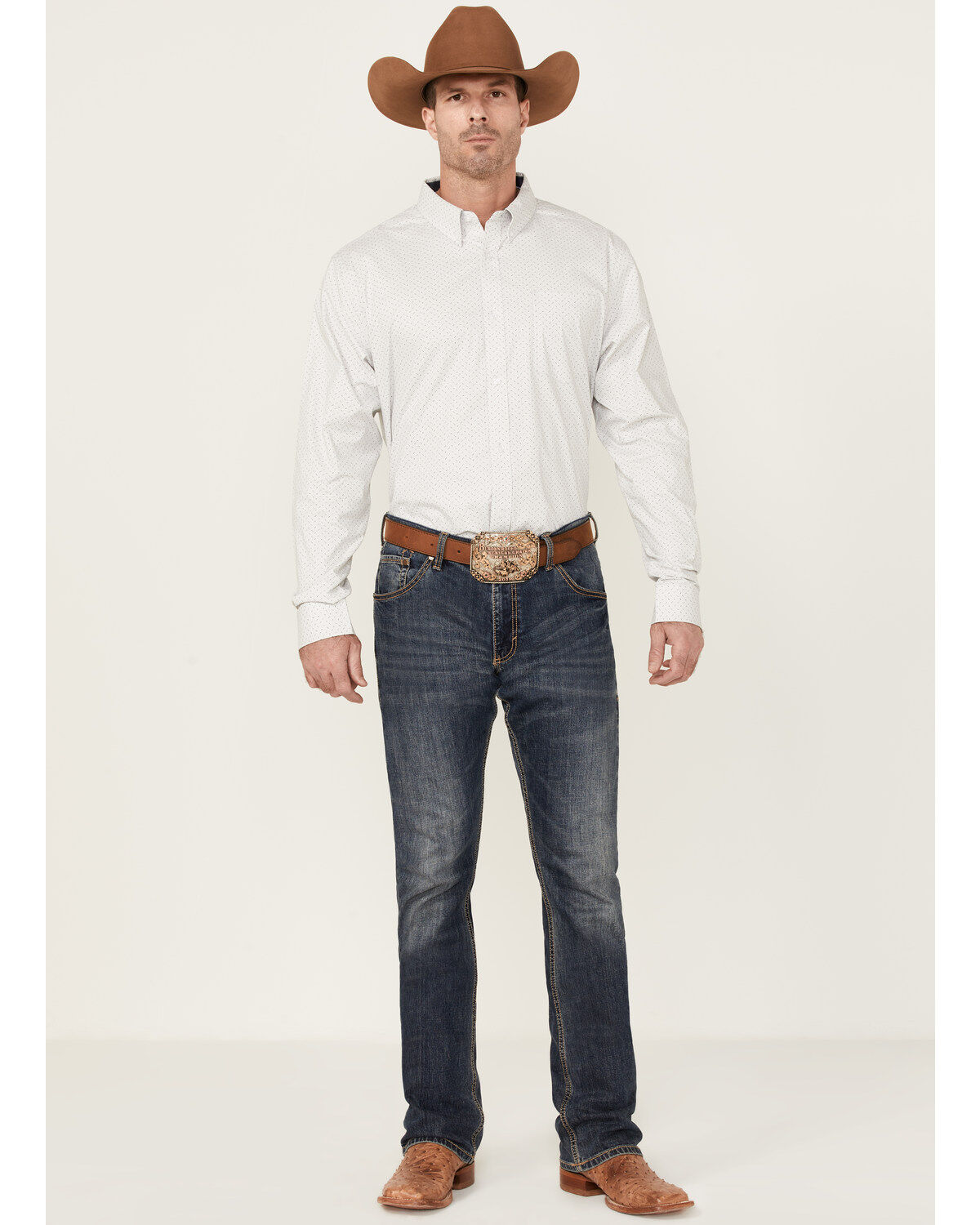 Image #2 - Cody James Core Men's Circuit Board Geo Print Long Sleeve Button-Down Western Shirt, Grey, hi-res