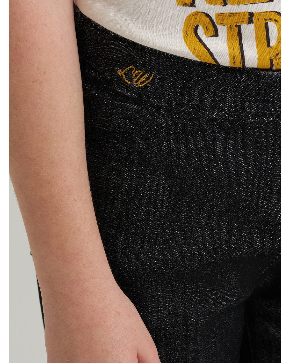 Image #5 - Wrangler X Lainey Wilson Girls' Pull-On Bell Bottoms, Black, hi-res