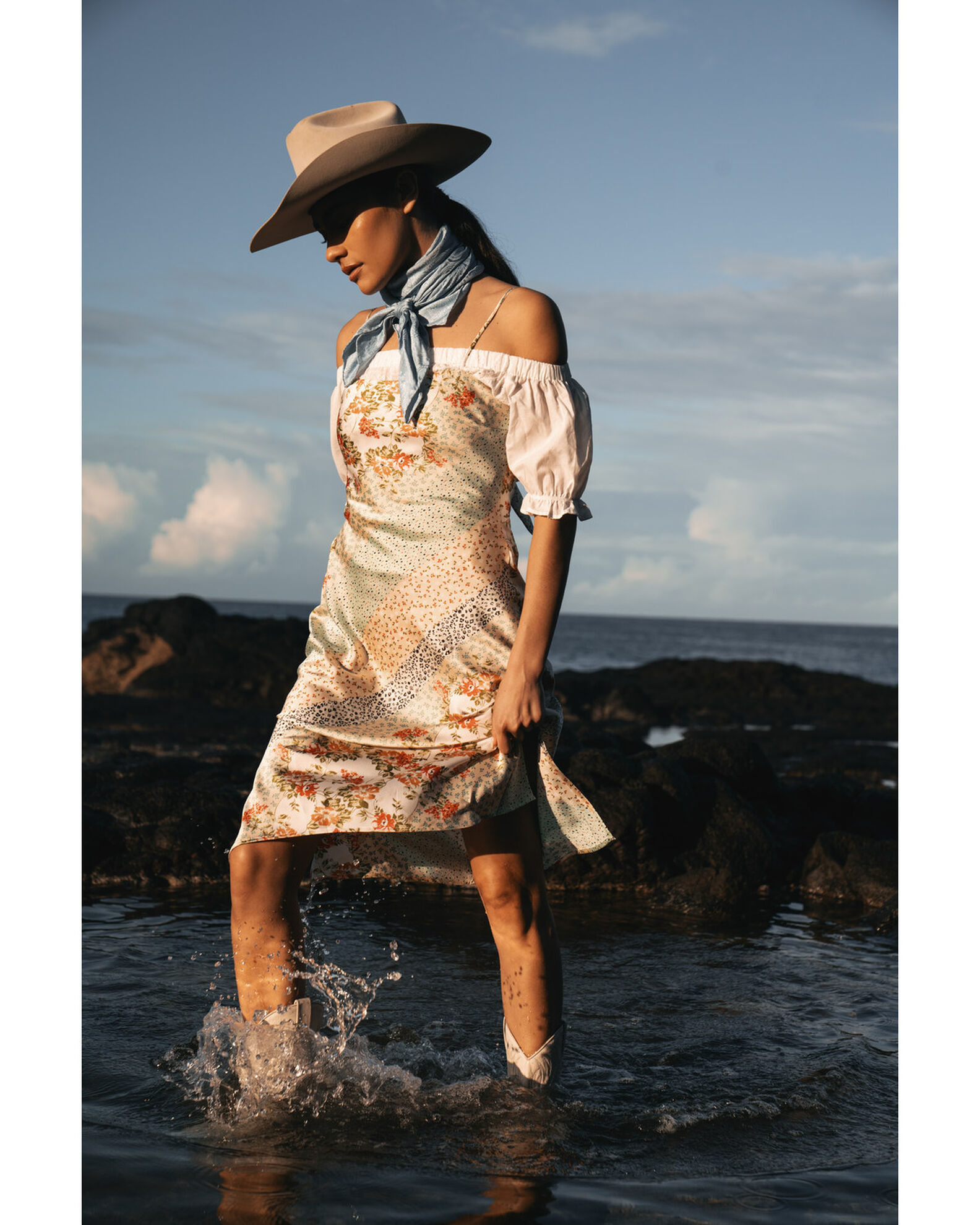 En creme floral dress 2025