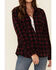 Image #3 - Outback Trading Co Women's Plaid Print Long Sleeve Fleece Shacket, Wine, hi-res