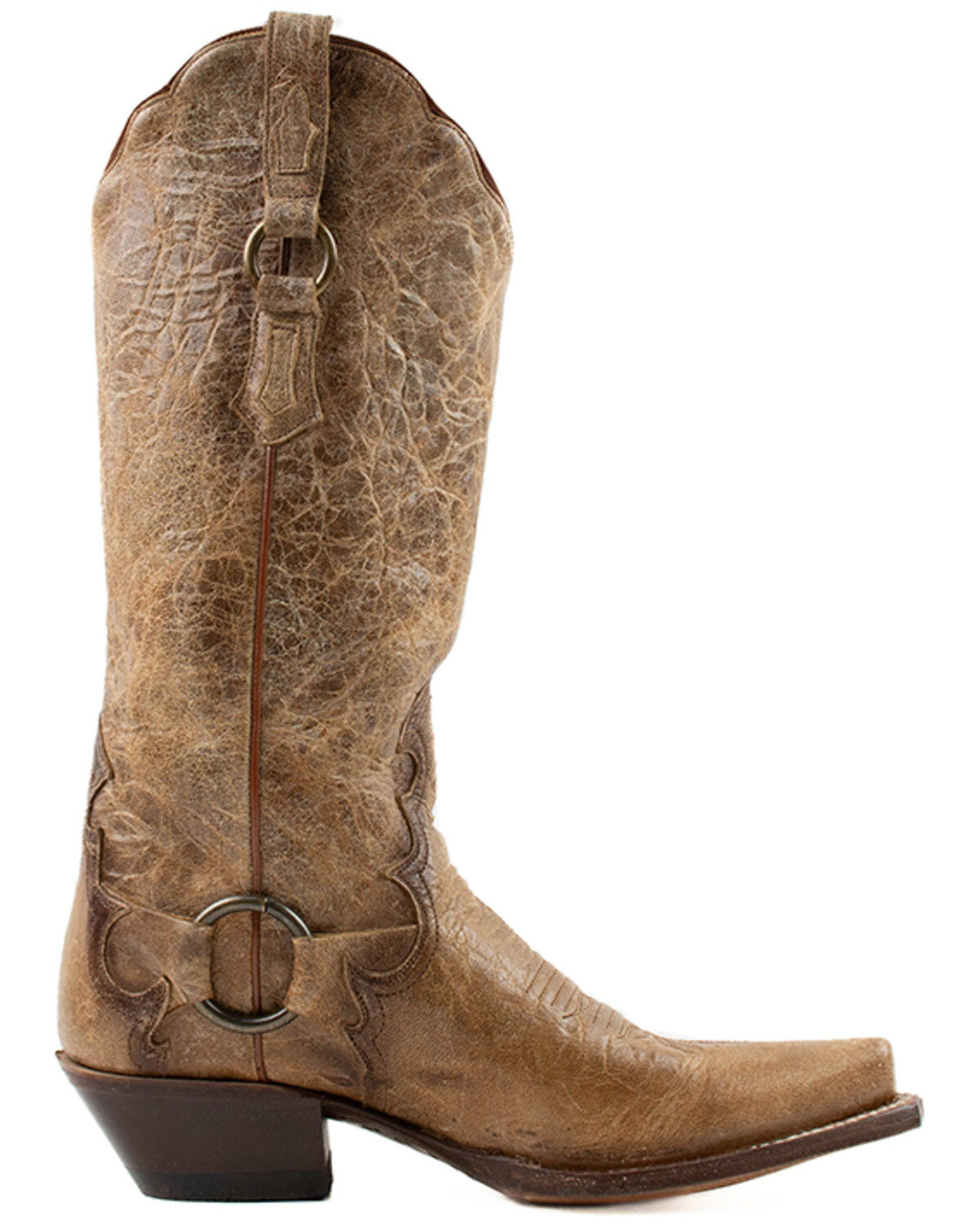 Image #2 - Dan Post Women's Greta Crackle Western Boots - Snip Toe, Tan, hi-res