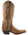 Image #2 - Dan Post Women's Greta Crackle Western Boots - Snip Toe, Tan, hi-res