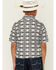 Image #4 - Ariat Boys' AriatTEK Southwestern Geo Print Short Sleeve Button-Down Polo, White, hi-res