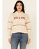 Image #1 - Shyanne Women's Tan & White Embroidered Logo Crop Hoodie, Tan, hi-res