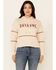 Image #1 - Shyanne Women's Tan & White Embroidered Logo Crop Hoodie , Tan, hi-res