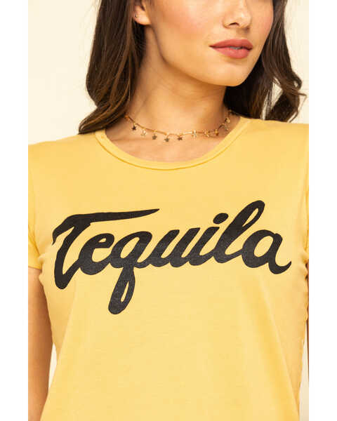 Image #4 - Bandit Brand Women's Mustard Tequila Graphic Short Sleeve Tee , Dark Yellow, hi-res