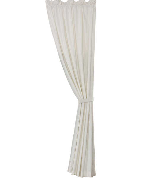 HiEnd Accents Newport White Linen Curtain, White, hi-res