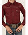 Image #3 - Cowboy Hardware Boys' Geo Print Long Sleeve Snap Stretch Western Shirt, Red, hi-res