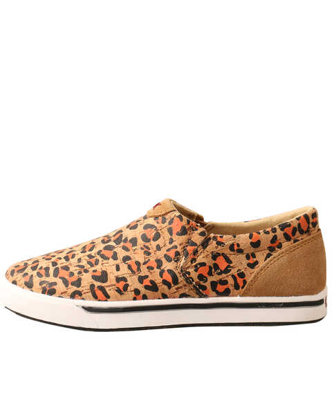 Image #3 - Twisted X Girls' Leopard Print Shoes - Moc Toe, Tan, hi-res