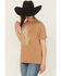 Image #2 - Ariat Women's Cowboy Embroidered Short Sleeve Graphic Tee, Brown, hi-res