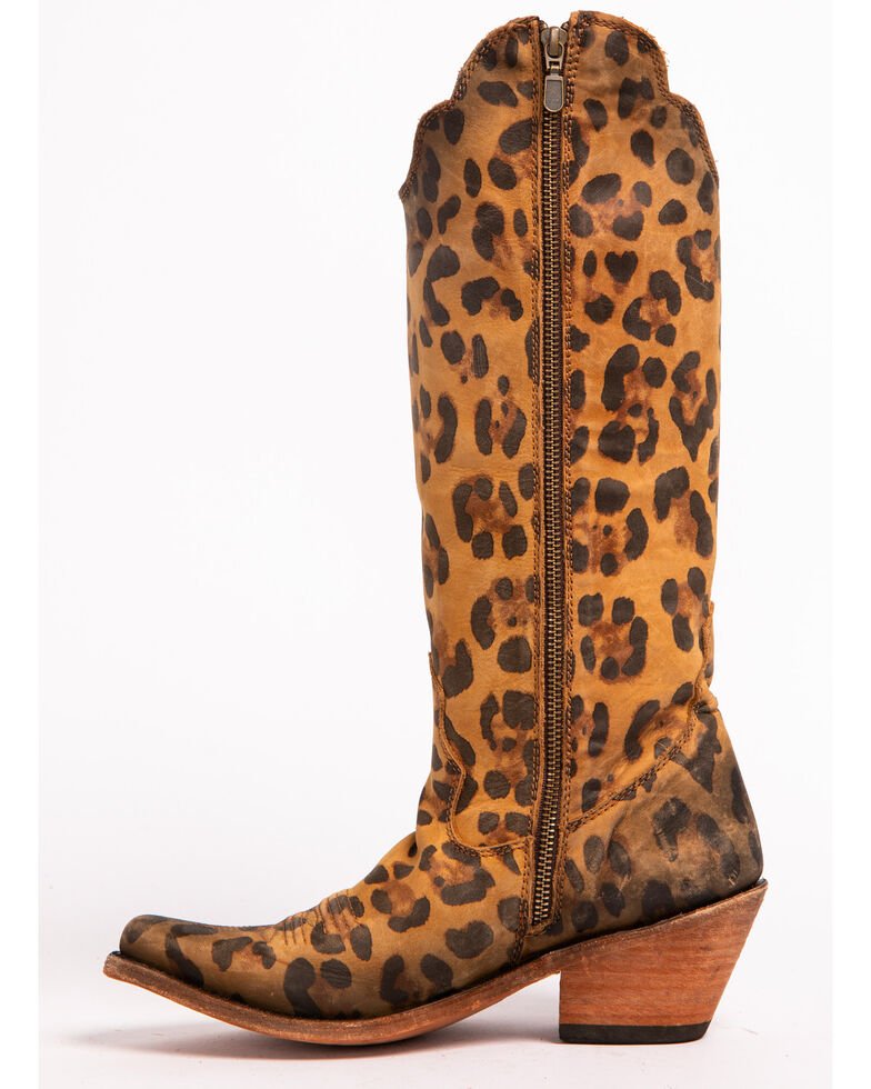 Liberty Black Women's Chita Miel Fringe Cowgirl Boots - Pointed Toe , Cheetah, hi-res