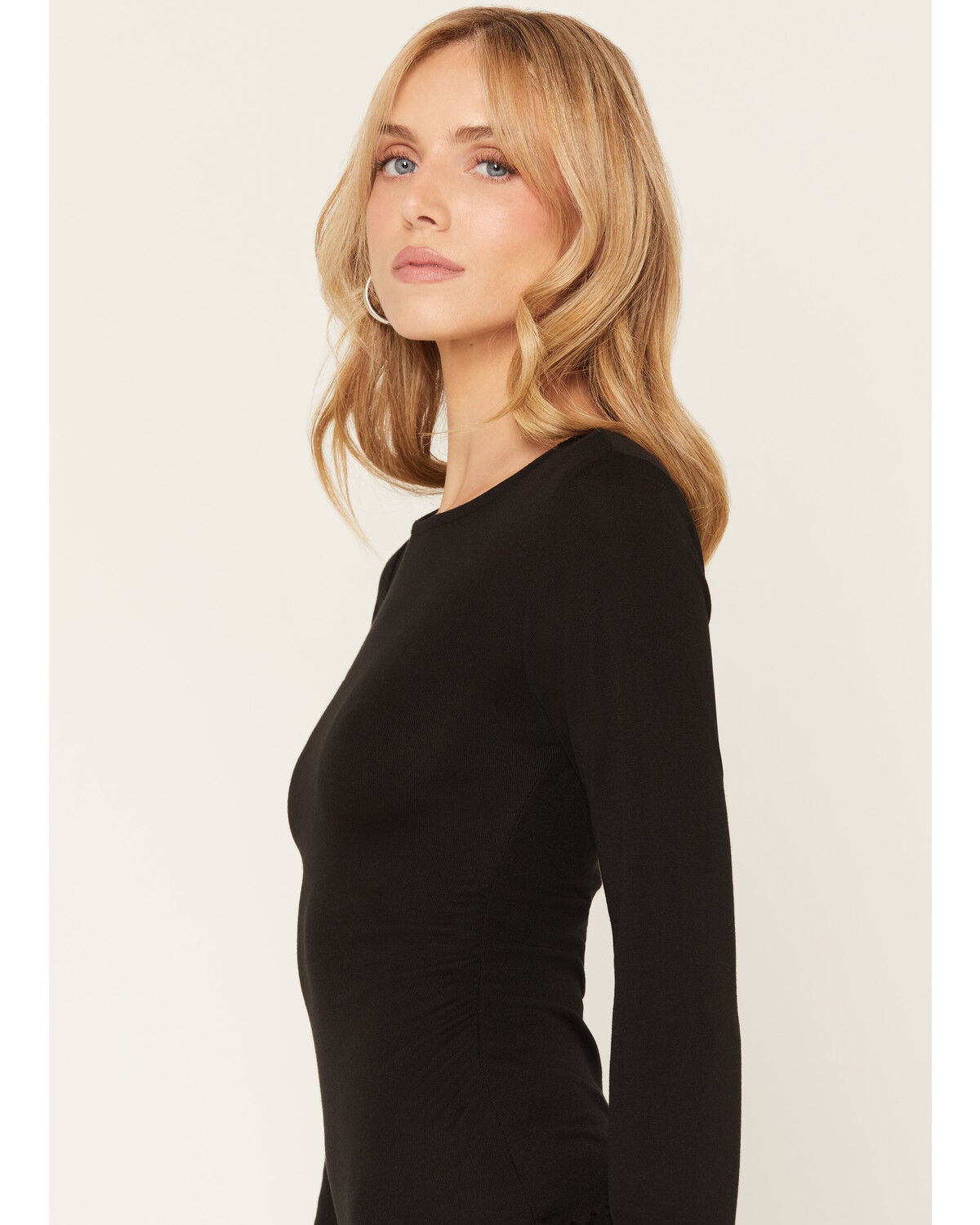 Image #2 - Cleo + Wolf Women's Drop Waist Tiered Knit Mini Dress, Black, hi-res