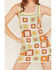 Very J Women's Crochet Patchwork Sleeveless Mini Dress, White, hi-res