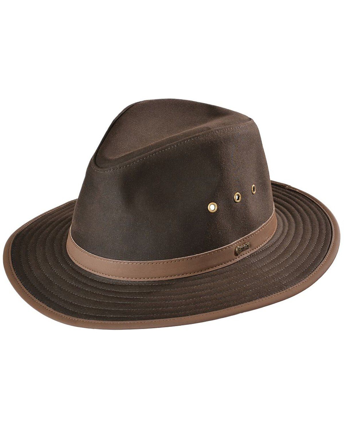 Outback Trading Co. Men's Madison River UPF50 Sun Protection Oilskin Hat, Brown, hi-res