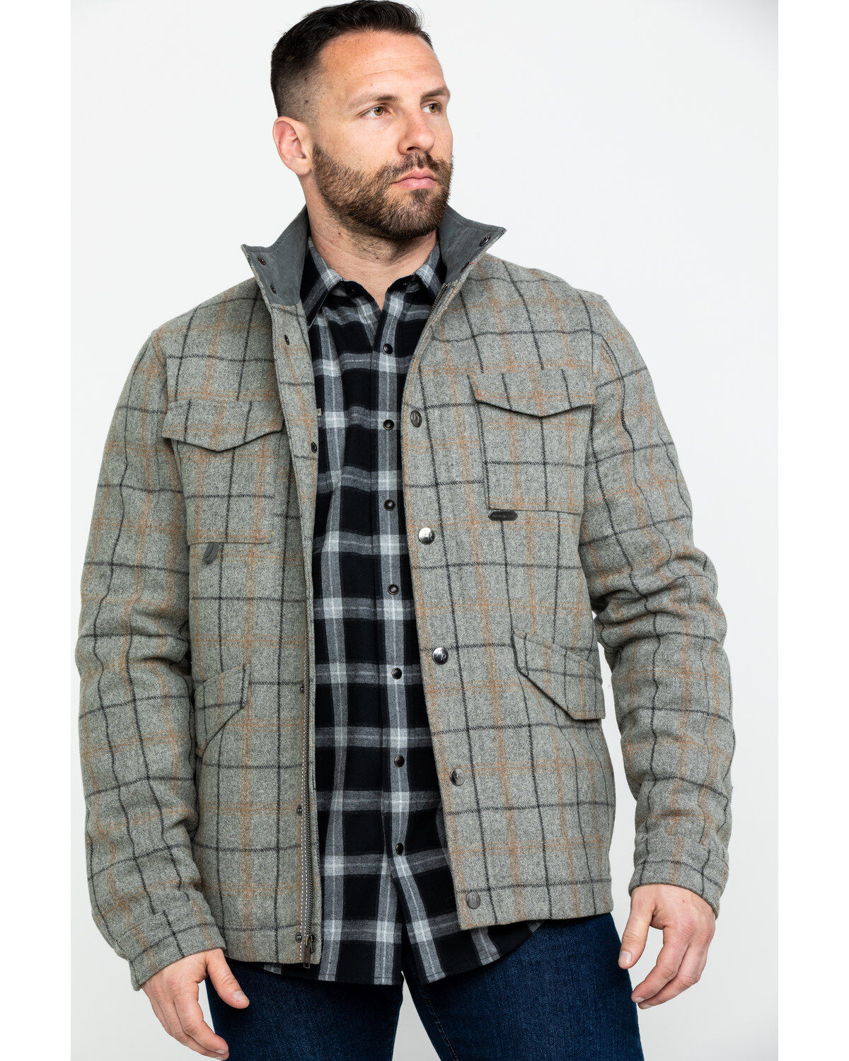 Image #1 - Powder River Outfitters Men's Heather Plaid Coat , , hi-res